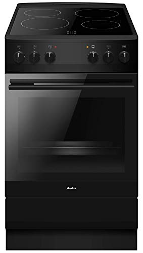 Amica SHC 11509 SM Standherd/Glaskeramikkochfeld und Elektro-Backofen / 50cm / Schwarz-matt/freistehend/mit Eco-Funktion, Ober-/Unterhitze uvm. von Amica