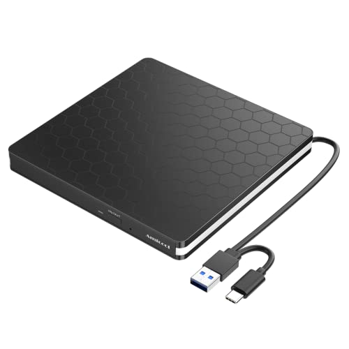 Amicool External DVD Drive, USB 3.0 Type-C CD DVD +/-RW Optical Drive USB C Burner Slim CD/DVD ROM Rewriter Writer Reader Portable for PC Laptop Desktop MacBook Mac Windows 7/8.1/10 Linux OS Apple Amicool External DVD Drive, USB 3.0 Type-C CD DVD +/-RW Optical Drive USB C Burner Slim CD/DVD ROM Rewriter Writer Reader Portable for PC Laptop Desktop MacBook Mac Windows 7/8.1/10 Linux OS Apple von Amicool