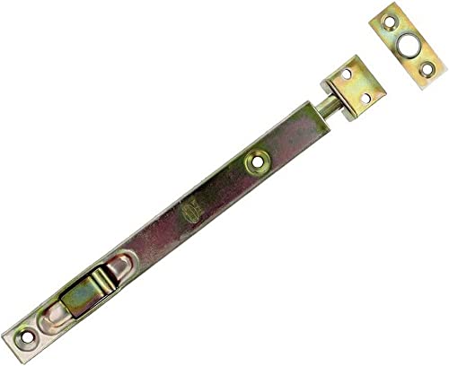 Amig - Set aus 10 Überlappschlössern oder Einlassschlössern | Riegel für Türen | Robuster Verschluss für Tore | Stahl | Farbe: Zweifach verchromt | 150 x 16 mm | Inklusive Schrauben | Packung mit 10 von Amig