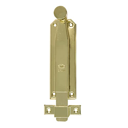 Amig - Türriegel aus Zamak | Bolzenriegel Mod. 310 | Türschloss in Lackiert Messing Überzogen | Torschlossriegel Türschieber | Maße: 150 x 38 | Aufschraubschloss | Geeignet für Türen von Amig