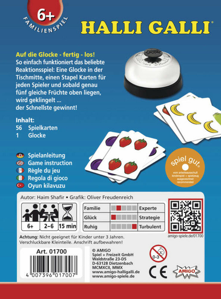 Amigo Halli Galli (ab 6 Jahre, 2-6 Spieler, 15 Minuten Spieldauer) von Amigo