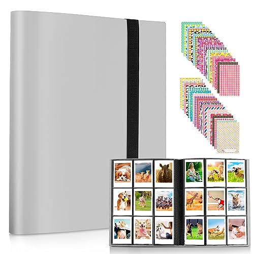 432 Taschen Mini Fotoalbum für Fujifilm Instax Mini 7s 7+ 8 8+ 9 11 12 25 26 50s 70 90, für Polaroid Z2300, für Polaroid PIC-300P Film Sofortbildkamera & Namenskarte (Grau) von Amimy