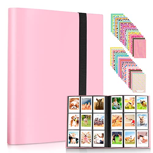 432 Taschen Mini Fotoalbum für Fujifilm Instax Mini 7s 7+ 8 8+ 9 11 12 25 26 50s 70 90, für Polaroid Z2300, für Polaroid PIC-300P Film Sofortbildkamera & Namenskarte (Rosa) von Amimy