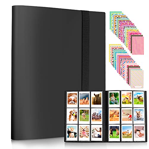 432 Taschen Mini Fotoalbum für Fujifilm Instax Mini 7s 7+ 8 8+ 9 11 12 25 26 50s 70 90, für Polaroid Z2300, für Polaroid PIC-300P Film Sofortbildkamera & Namenskarte (Schwarz) von Amimy