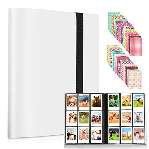 432 Taschen Mini Fotoalbum für Fujifilm Instax Mini 7s 7+ 8 8+ 9 11 12 25 26 50s 70 90, für Polaroid Z2300, für Polaroid PIC-300P Film Sofortbildkamera & Namenskarte (Weiß) von Amimy