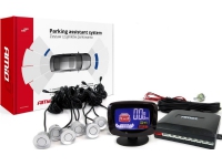 Satz Parksensoren Rückfahrsensoren LED Grafik 8 Sensoren Silber amio-01597 von Amio