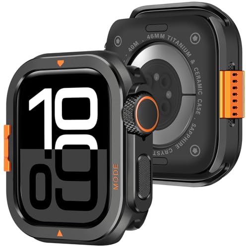 Amizee Matal Hülle Kompatibel für Apple Watch Series 10 46mm mit Rückseite, Robuste Schutzhülle der Stoßstange für iWatch 46mm, Schwarz Amizee Matal Hülle Kompatibel für Apple Watch Series 10 46mm mit Rückseite, Robuste Schutzhülle der Stoßstange für iWatch 46mm, Schwarz von Amizee