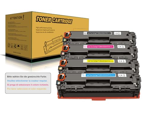 Amla 1 Gelb Toner Kompatibel mit 125A 128A 131A CB542A CF212A CE322A für HP CM1312n CM1312nfi CM1415fn CM1415fnw CP1210 CP1217 CP1514n CP1515n CP1518ni CP1525 CP1525nw M251n M276n M276nw mehr (1 × Y) von Amla