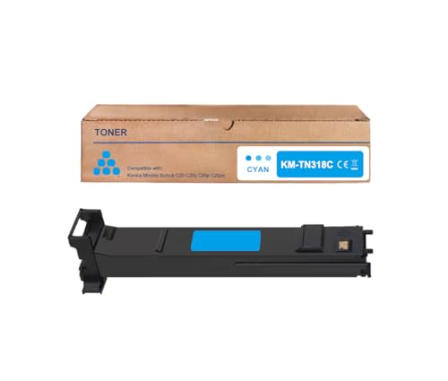 Amla Kompatibel TN318 Toner Cyan A0DK453 mit Konica Minolta TN318C Toner Konica Minolta TN-318 Toner Konica Minolta TN-318C für Konica Minolta Bizhub C20p Bizhub C20 Bizhub C20x Bizhub C20px von Amla