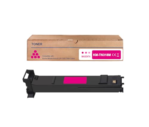 Amla Kompatibel TN318 Toner Magenta mit Konica Minolta TN318M Toner Konica Minolta TN-318M Toner A0DK353 für Konica Minolta Bizhub C20 Bizhub C20p Bizhub C20x Bizhub C20px von Amla