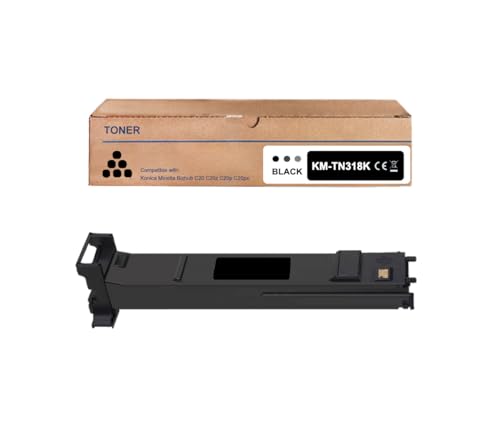 Amla Kompatibel TN318 Toner Schwarz A0DK153 mit Konica Minolta TN318K Toner TN-318K Konica Minolta C20 Toner für Konica Minolta Bizhub C20 Bizhub C20p Bizhub C20x Bizhub C20px von Amla