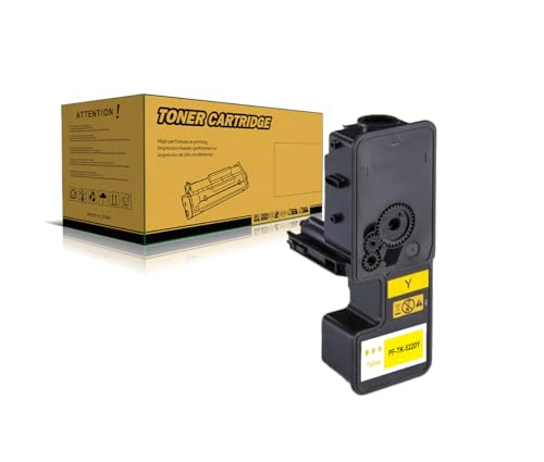 Amla Toner 1T02R9ANL1 Kompatibel mit Kyocera TK-5220Y Toner TK5220 Gelb TK-5220 Gelb Toner für Kyocera ECOSYS P5021cdw M5521cdn M5521cdw P5021cdn (Gelb) von Amla