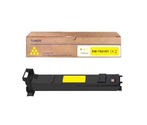 Amla Toner TN318 Kompatibel mit Konica Minolta TN318Y Toner Konica Minolta TN318 Gelb TN-318Y Toner für Konica Minolta Bizhub C20px Bizhub C20 Bizhub C20p Bizhub C20x von Amla