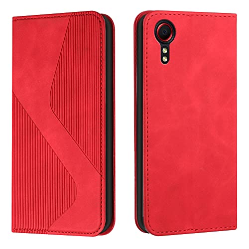 Amlope Handyhülle für Samsung Galaxy Xcover 5, Lederhülle Flip Tasche, Hülle Magnetische Automatische Adsorption Brieftasche PU Leder schutzhülle mit Kartenfächer von Amlope