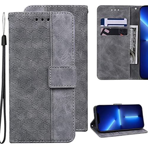 Ammeer Hülle für Honor Play 60 Plus, Magnetische Flip Folio PU Leder Schutzhülle Tasche Case Cover Wallet Brieftasche Stand mit Kartenfächer Kartenfach Trageschlaufe - Grau von Ammeer