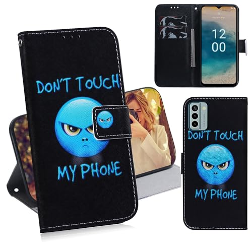 Ammeer Hülle für Nokia G22, Flip PU Leder Schutzhülle Handy Tasche Case Cover Wallet Standfunktion mit Kartenfächer Magnetverschluss - Don't Touch von Ammeer