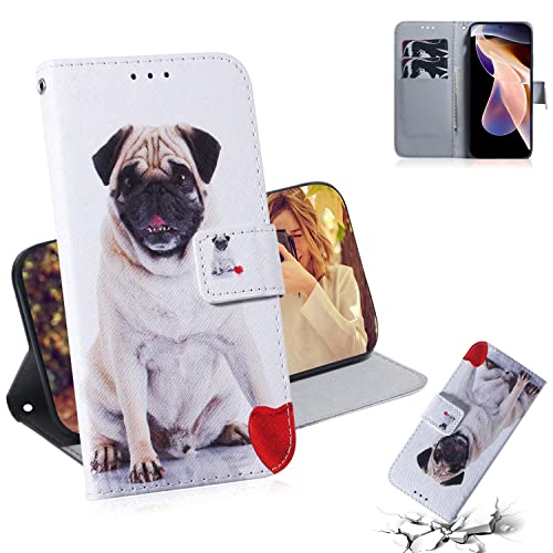 Ammeer Hülle für Samsung Galaxy A34 5G, Flip PU Leder Schutzhülle Handy Tasche Case Cover Wallet Standfunktion mit Kartenfächer Magnetverschluss - Hund von Ammeer