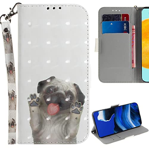 Ammeer Hülle für Samsung Galaxy A54 5G, 3D Magnetische Flip PU Leder Schutzhülle Handy Tasche Case Cover Ständer mit Kartenfächer Trageschlaufe - Hund von Ammeer