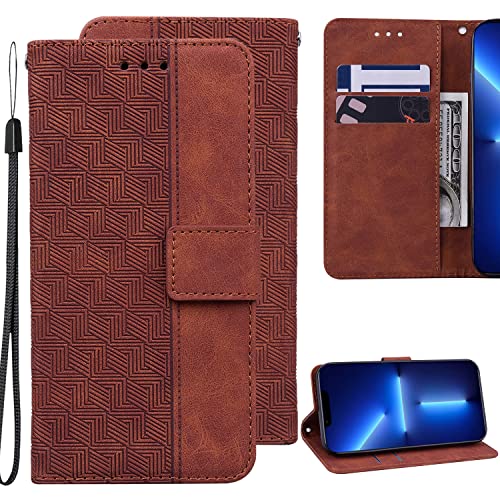 Ammeer Hülle für Samsung Galaxy Xcover7, Magnetische Flip Folio PU Leder Schutzhülle Tasche Case Cover Wallet Brieftasche Stand mit Kartenfächer Kartenfach Trageschlaufe - Braun von Ammeer