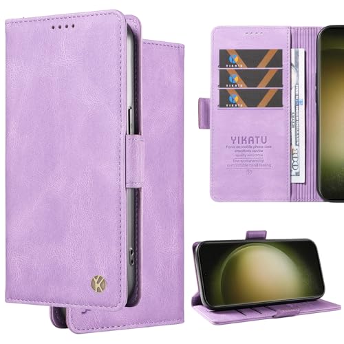 Ammeer Hülle für Sony Xperia 10 III, Prämie Flip Cover Wallet PU Leder Magnetische Adsorption Stossfest Handy Tasche Case Schutzhülle Brieftasche Ständer Kartenfach - Lavendel von Ammeer