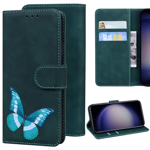 Ammeer Hülle für Tecno Spark 20 Pro+ Plus, Schmetterling Magnetische Flip Folio Cover PU Leder Schutzhülle Handy Tasche Brieftasche Wallet Case Ständer mit Kartenfächer - Grün Ammeer Hülle für Tecno Spark 20 Pro+ Plus, Schmetterling Magnetische Flip Folio Cover PU Leder Schutzhülle Handy Tasche Brieftasche Wallet Case Ständer mit Kartenfächer - Grün von Ammeer