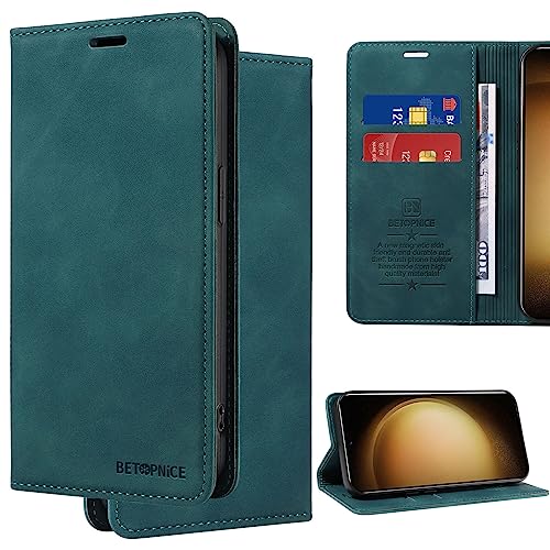 Ammeer Hülle für Vivo Y17s, PU Leder Magnetische Flip Cover RFID Schutzhülle Tasche Case Stoßfest Wallet Brieftasche Ständer - Blau von Ammeer