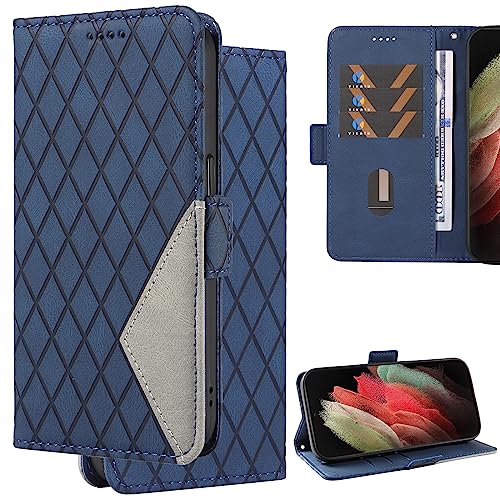 Ammeer Hülle für Xiaomi Poco X3 NFC，Handy Tasche Flip Cover PU Leder Brieftasche Case Stand mit Kartenfach Magnetverschluss - Blau von Ammeer