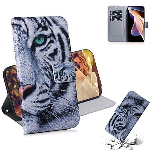 Ammeer Hülle für Xiaomi Redmi Note 13 Pro+ 5G, Flip PU Leder Schutzhülle Handy Tasche Case Cover Wallet Standfunktion mit Kartenfächer Magnetverschluss - Tiger von Ammeer