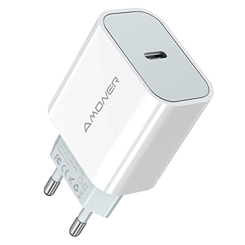 Amoner 20W USB C Ladegerät USB C Netzteil USB C Power Adapter Ladestecker Schnellladegerät kompatibel mit Phone 13, 12, 12 Pro, 12 Pro Max, 11 Pro,Pad, Pods, Galaxy S20/S21 von Amoner
