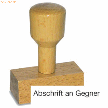 Amos Textstempel Holz Abschrift an Gegner von Amos