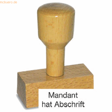 Amos Textstempel Holz Mandant hat Abschrift von Amos