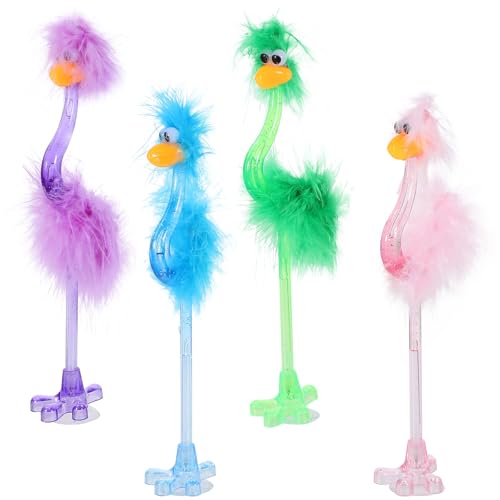 4 Stück Farbstifte Mit Feiner Spitze Kinder Party Zugunsten Stift Flamingo Stifte Mit Federn Farbige Kugelschreiber Kleiner Kugelschreiber Tinte Strauß Student Schmücken von Amosfun