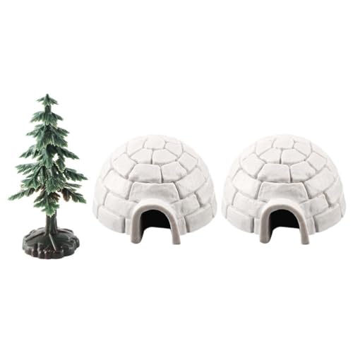 Amosfun 1 Set Mini-Iglu-Modell Simuliertes Eishaus Miniatur-Weihnachtsbaum Arktische Figur Mikro-Landschaftsdekoration Für Weihnachten Puppenhaus Kuchendekoration Bonsai Sandtisch von Amosfun