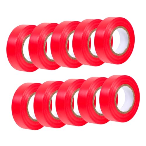 Amosfun 10 Stück Isolierende wasserdichte Klebeband Vinyl schwarzes Isolierband farbig weißes Isolierband elektrisches Klebeband im Freien breite elektrische Bänder PVC rot Amosfun 10 Stück Isolierende wasserdichte Klebeband Vinyl schwarzes Isolierband farbig weißes Isolierband elektrisches Klebeband im Freien breite elektrische Bänder PVC rot von Amosfun