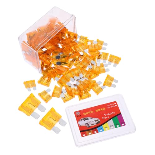 Amosfun 100 Stück Sicherheitsnadel Sicherungssatz Auto-Sicherungs-Kit auto ersatzteile auto sicherung Abs Orange von Amosfun