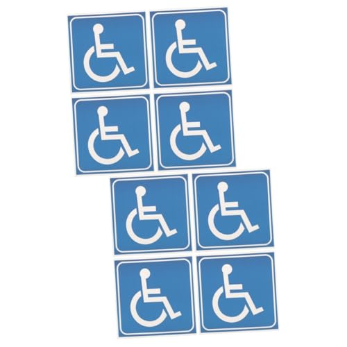 Amosfun 2 Sätze Behindertenzeichenaufkleber Schild Für Behindertenparkplätze Reflektierend Zugangszeichen Für Behinderte Aufkleber Plakat Vinyl Pvc Selbstklebend 4 Blätter * 2 von Amosfun