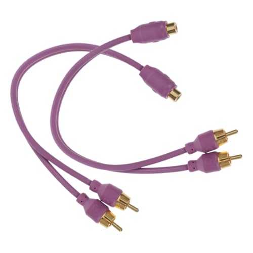Amosfun 2 Stück Audiokabel eine Minute zwei Auto-Audio-Modifikationskabel Jack Splitter Kopfhörer -Jack -Splitter Stereo-Audio-Splitter Car-Audio-Splitterkabel Kupfer Violett von Amosfun