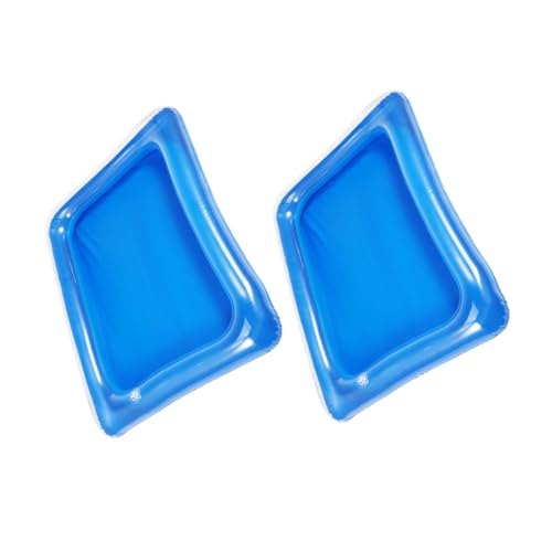 Amosfun 2 Stück Aufblasbare Eisbar Sandtisch Luftpumpe Schwimmender Getränkehalter Poolparty Poolkühler Poolzubehör Eiswürfelschale Aufblasbare Salatschale Salat Aufblasbare Bar Pvc Blau von Amosfun