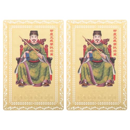 Amosfun 2 Stück Chinesische Feng Shui Tai Sui Amulettkarte 2024 Jahr Des Drachen Taisui Karte Plakette Li Cheng Reichtum Glück Schutzkarten Goldene Talismane Karte Als Neujahrsgeschenk von Amosfun