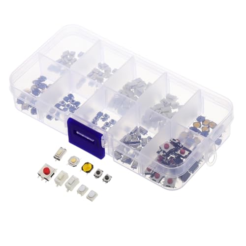 Amosfun 200 Stück Fernbedienungsschalter Knopf Schlüsselanhänger Autoteile Schalter Druckknopf Mikro Druckknopfschalter Druckknopf Startkit Knopfkappe Verpackungsknopf Momentan von Amosfun