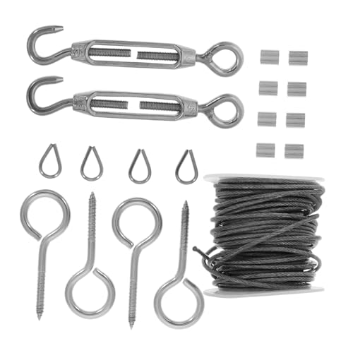 Amosfun 23 Stück Aufhängungssatz Decke Aufhängungszubehör Für Lichterketten Schwer Crimpschlaufe Kabel Ärmel Hardware-kit Für Sonnensegel Clip Drahtseilspannung Silver Rostfreier Stahl Amosfun 23 Stück Aufhängungssatz Decke Aufhängungszubehör Für Lichterketten Schwer Crimpschlaufe Kabel Ärmel Hardware-kit Für Sonnensegel Clip Drahtseilspannung Silver Rostfreier Stahl von Amosfun