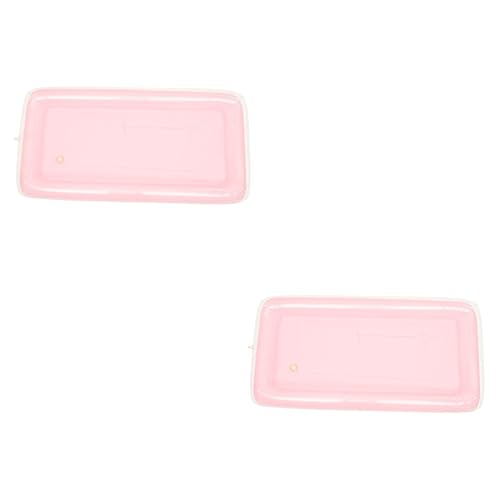 Amosfun 2St aufblasbare Wassereisbar Tabletts zum Servieren von Speisen Getränketabletts aufblasbare getränkehalter eiswürfel Wasserparty-Dekoration schwimmendes Getränketablett PVC Rosa von Amosfun