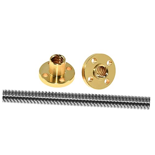 Amosfun 3d -druckerschraube Schrittmotor Gewindestange 3d Drucker Zubehör Groß Schrittmotor 3d Drucker Nuss T8- Für 3d-drucker Schraubenmutter Für 3d-drucker Rostfrei Führen Stepper von Amosfun