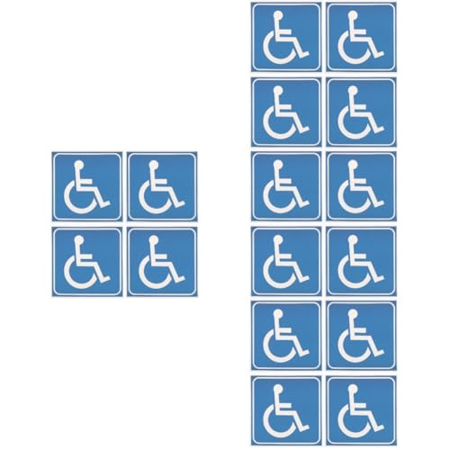 Amosfun 4 Sätze Behindertenzeichenaufkleber Zugangszeichen Für Behinderte Abziehbilder Zugänglich Bitte Enthalten Reflektierend Behinderung Vinyl Plakat Pvc Selbstklebend 4 Blätter * 4 von Amosfun