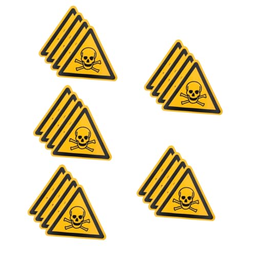 Amosfun 5 Sätze Aufkleber Für Warnschilder Etiketten Nachtsicherheitsaufkleber Vinyl Sicherheitsschilder Sicherheitswarnaufkleber Warnaufkleber Klein Pvc Selbstklebend Gelb 4 Stück * 5 von Amosfun