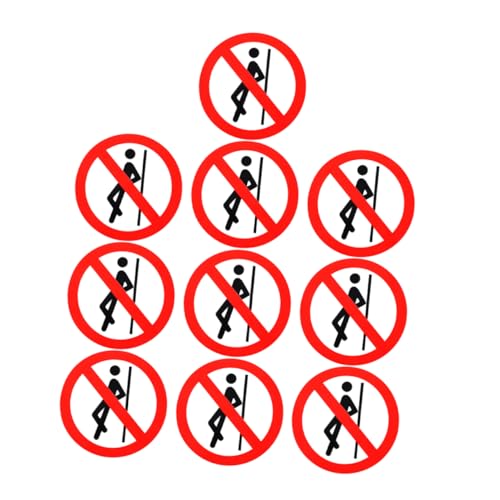 Amosfun 5 Sätze Kein Neigungsschild Vinyl Werkstatt Bitte Warnzeichen Aufkleber Warnabziehbilder Warnlabel Verbotsschild Keine Neigungszeichen Pvc Selbstklebend 10 Stück * 5 von Amosfun