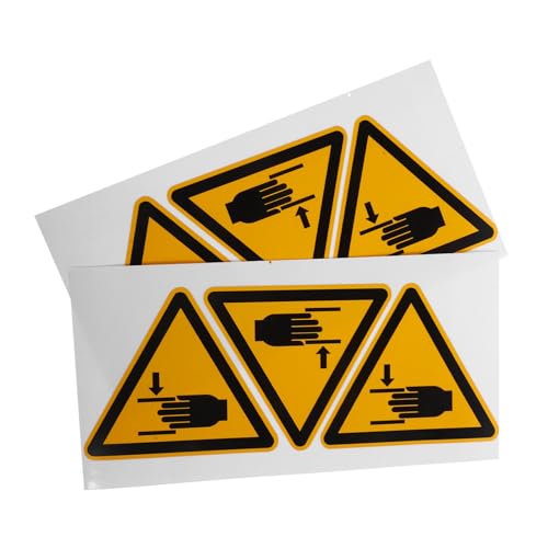 Amosfun 6 Stück Warnaufkleber Etiketten Nicht Griff Warnband Gefahrenband Warnschilder Gegen Handklemmen Vorsicht Warnzeichen Handsichere Schilder Warnende Hände Selbstklebendes Vinyl von Amosfun