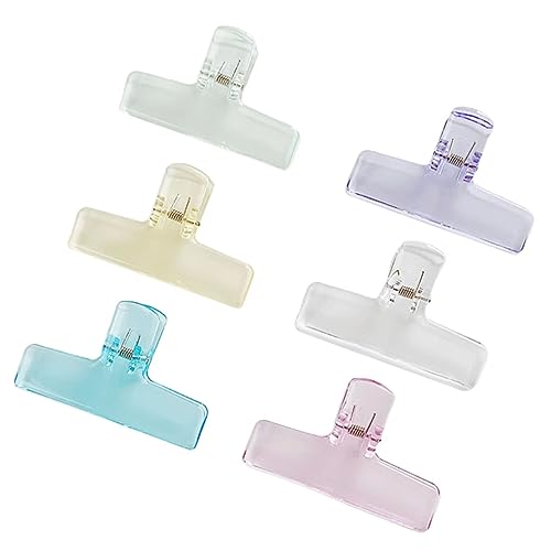 Amosfun 6st Notizklammern Papierklammern Kunststoff-binderklammern Dateiclips Chip-Clips Verschlussklammern Beutel Mit Lebensmittelklammern Bürobedarf Büroklammer Acryl Plastik Student von Amosfun