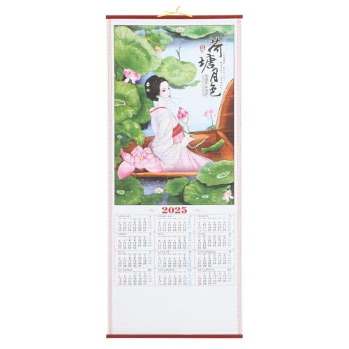 Amosfun Chinesischer Wandkalender 2025 Chinesischer Neujahrskalender Jahr Der Schlange Mondjahr Hängender Für Das Heimbüro Wohlstand B von Amosfun