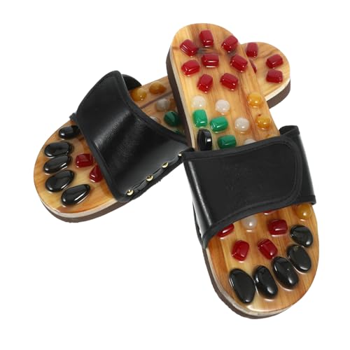 Amosfun Echte Jadestein-fußmassage-sandalen Bequeme Hausschuhe Gesundheitsmassage-schuhe Größe 43-44 Schwarz Amosfun Echte Jadestein-fußmassage-sandalen Bequeme Hausschuhe Gesundheitsmassage-schuhe Größe 43-44 Schwarz von Amosfun